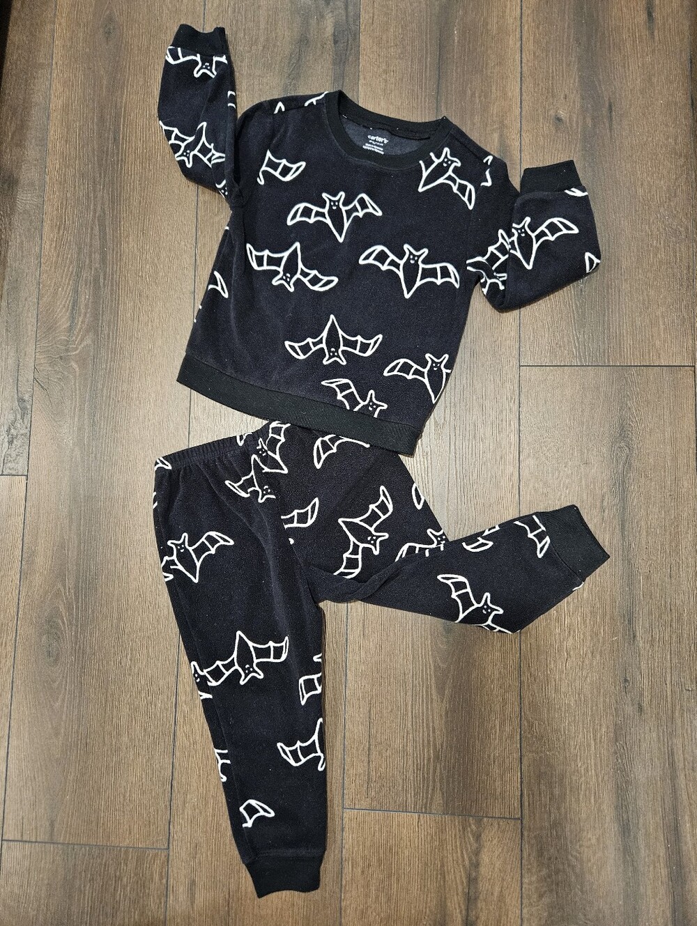 Carterās 3T Black Bat Fleece Lounge Set Halloween 2 Piece Unisex